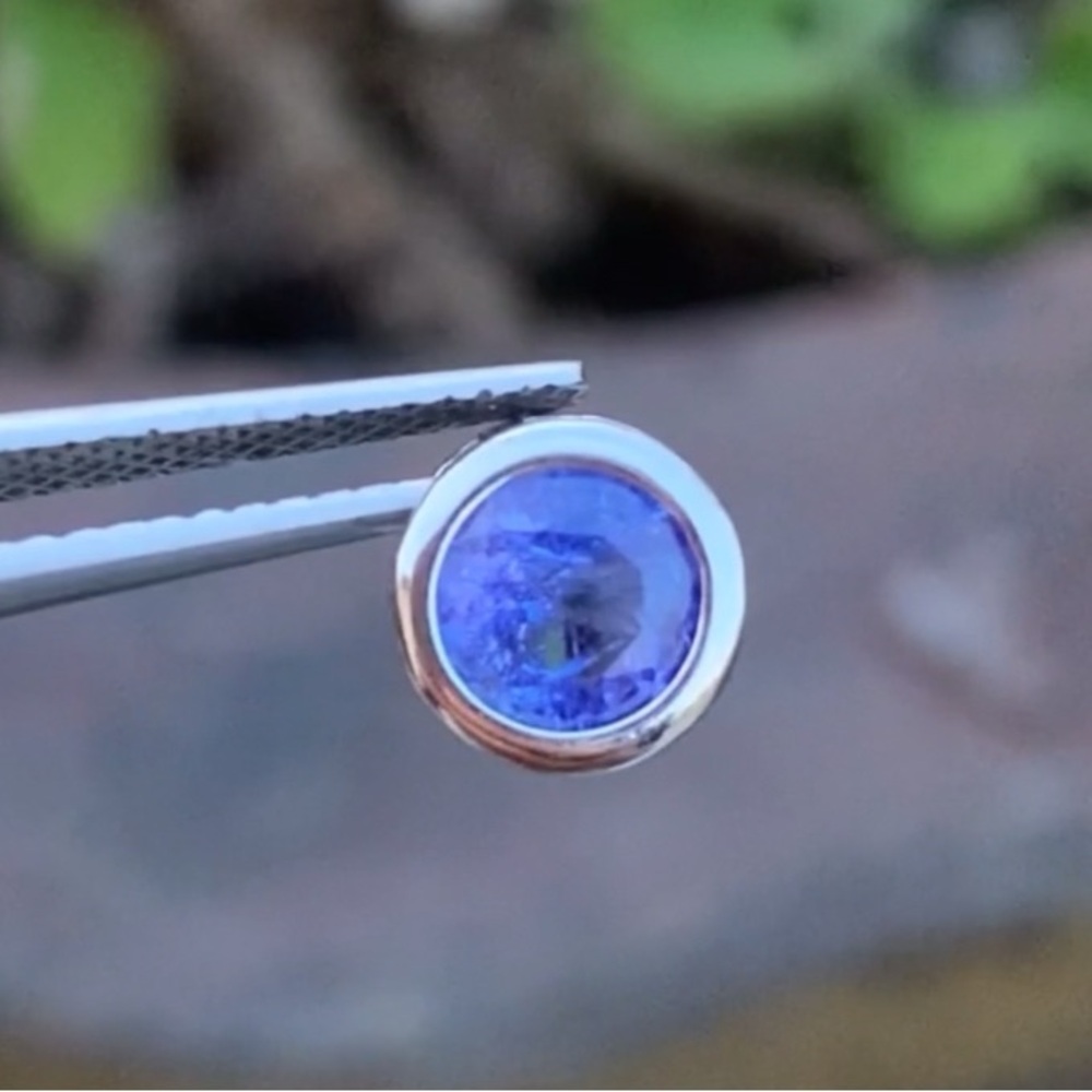 Natural Tanzanite Pendant | 925 Silver | Rhodium Plated | NWOT
